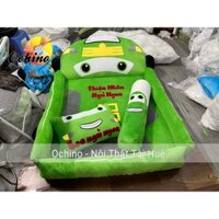 Giường Nệm Hình Thú, Giường Ngủ hình thú Handmade Mẫu Ôto Xanh lá, Giường NGủ cho bé kích thước 160cm x110 x5cm