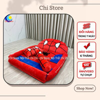 Giường Nệm Thú Bông Có Thành Bao Kích Thước 1m6-1m1 Mẫu Người Nhện Đỏ Vỏ Có Khóa Kéo Đệm Caosu Nhân Tạo Êm Đàn Hồi