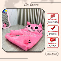 Giường Nệm Thú Bông Có Thành Bao Kích Thước 1m6-1m1 Mẫu Totoro Hồng Nhạt Vỏ Có Khóa Kéo Đệm Caosu Nhân Tạo Êm Đàn Hồi