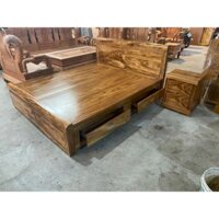 Giường Ngăn Kéo Gỗ Hương Xám