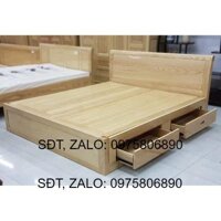 GIƯỜNG NGĂN KÉO GỖ SỒI NGA KT 1M6 X2M