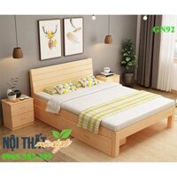 Giường ngủ 1m2, Giường ngủ đơn GN92, Gỗ Sồi tự nhiên