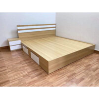 Giường ngủ 1m2 x1m9 (có ngăn kéo và kèm 2 chỉ trắng)