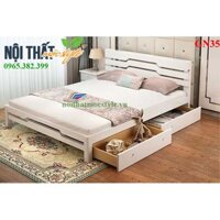 Giường ngủ 2 ngăn kéo GN35 màu trắng, kích thước lọt đệm 1m6 x 2m giá rẻ, thiết kế thông minh tiện lợi