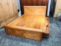 Giường Ngủ 2 ngăn kéo Gỗ Gõ Đỏ Phản Liền