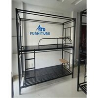 Giường ngủ 2 tầng sắt trụ 4x4 cứng cáp ,giường 80cm 1m 1m2 dài 2m,giường tầng trụ Nội Trú KTX,Quân Đội,giường tầng