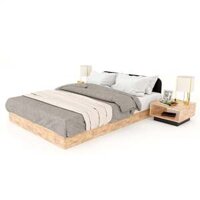 Giường ngủ bo viền gỗ cao su GN68030