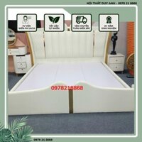 Giường ngủ bọc da cao cấp viền inox giá rẻ 1m6 và 1m8x2m