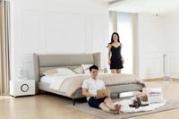 Giường ngủ bọc da thật nhập khẩu mã 184