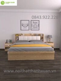 Giường ngủ cao cấp bọc nệm đầu giường phong cách hiện đại GNM003 1m8 x 2m