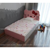 Giường ngủ cho bé gái bằng gỗ công nghiệp hình Hello Kitty đáng yêu
