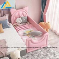 Giường ngủ cho bé gái gỗ công nghiệp bọc da GTE-809
