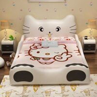 Giường ngủ công chúa Hello Kitty bọc da cao cấp GTE018