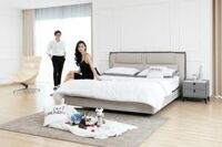 Giường ngủ da thật mã 1693D