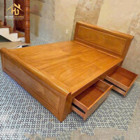 Giường Ngủ Dạt Phản Gõ Có Hộc Kéo