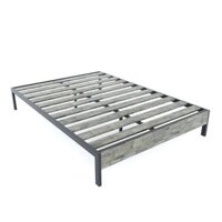 Giường ngủ đơn giản gỗ cao su khung sắt GN68034
