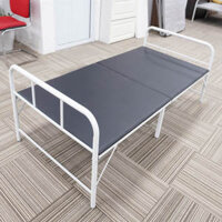 Giường Ngủ Gấp Gọn Khung Siêu To Có Sẵn Đệm Da Êm Ái, Chịu Lực Nằm 300kg Nhập Nội Địa Xịn - Rộng 1m2