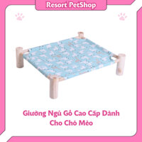 Giường Ngủ Gỗ Cao Cấp Dành Cho Chó Mèo, Vải Thoáng Khí, Thoải Mái Và Chắc Chắn