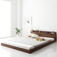 GIƯỜNG NGỦ GỖ CAO CẤP KIỂU NHẬT OHAHA 001 - Nâu - 2mx2m2