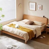 Giường Ngủ Gỗ Cao Su Mẫu Hiện Đại Tông Sáng Phù Hợp Phòng Ngủ Nhỏ Openliving GN628