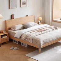 Giường Ngủ Gỗ Cao Su Phủ Veneer Cao Cấp Tông Gỗ Sáng Phong Cách Tối Giản Nhật Bản Openliving GN940