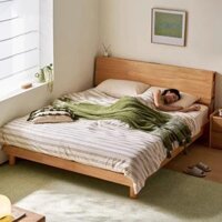 Giường Ngủ Gỗ Cao Su Thiết Kế Thanh Thoát Tông Gỗ Tự Nhiên Dễ Phối Openliving GN846
