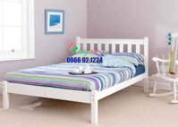 Giường ngủ gỗ cao su thiết kế đơn giản chắc chắn hơi bị xuống màu