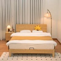 Giường Ngủ Gỗ Cao Su Tự Nhiên Togihome GB689 Minimalist Màu Vàng Trẻ Trung
