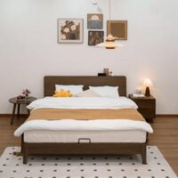 Giường Ngủ Gỗ Cao Su Tự Nhiên Togihome GB688 Minimalist Màu Nâu Sang Trọng
