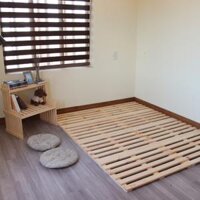 Giường ngủ gỗ CT01 Juno Sofa màu vàng nhạt  - 1m4 x 2m