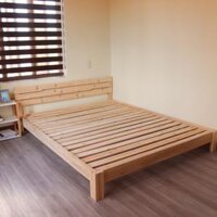 Giường ngủ gỗ CT05 Tundo màu vàng nhạt  - 1m2 x 2m