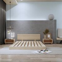 Giường ngủ gỗ CT10 Tundo màu vàng nhạt - 1m2 x 2m