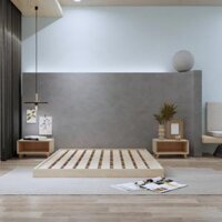 Giường ngủ gỗ CT11 Juno Sofa màu vàng nhạt  - 1m4 x 2m