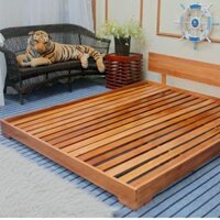 Giường ngủ gỗ CT12 Juno Sofa màu vàng nâu - 1m2 x 2m