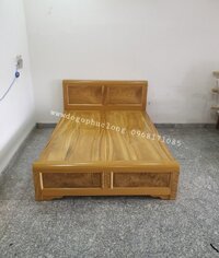 Giường ngủ gỗ Dổi phản liền _ Mẫu Đai Đồng Tiền