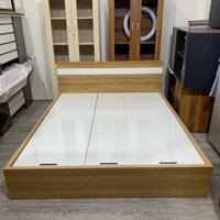 Giường ngủ gỗ MDF chống ẩm 1m6x2m mới 90%, giường gỗ công nghiệp, giường ngủ như mới