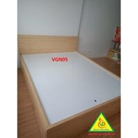 Giường ngủ gỗ MDF  Không hộc kéo - kiểu dáng đơn giản hiện đại VGN05 - Trắng vàng