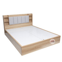 Giường ngủ gỗ MDF nệm đầu giường có kệ giá rẻ bền đẹp HCM