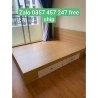 Giường ngủ gỗ MDF ngang 1m6 Free Ship Hồ Chí Minh và Bình Dương