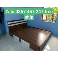 Giường ngủ gỗ MDF ngang 1m6 Free Ship Hồ Chí Minh và Bình Dương