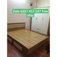 Giường ngủ gỗ MDF ngang 1m6 Free Ship Hồ Chí Minh và Bình Dương