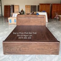 Giường Ngủ Gỗ Mun Phản Liền Đầu Trạm Sóng Hiện Đại