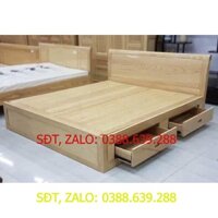 giường ngủ gỗ sồi 2 ngăn kéo