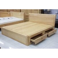 giường ngủ gỗ sồi 2 ngăn kéo