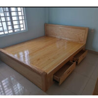 Giường ngủ gỗ sồi dạt phản có hộc,giường ngủ gỗ cao cấp