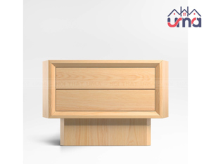 Giường ngủ gỗ sồi đầu cong có 2 ngăn kéo