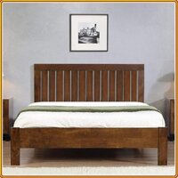 Giường ngủ gỗ sồi màu nâu óc chó Tundo nệm 1m2 x 2m