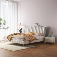 Giường ngủ gỗ tân cổ điển bọc da sang trọng GN730
