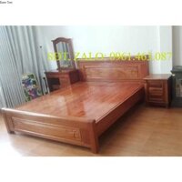 Giường ngủ gỗ xoan đào lào dạt phản đẹp (1m6x2m và 1m8x2m)