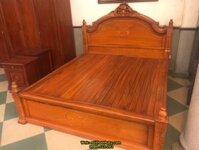 Giường Ngủ Hoa Lá Tây Gỗ Gụ 1m8 * 2m